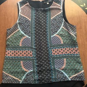 Patterned Rose & Olive tank top, size small.